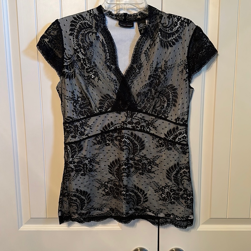 Women’s black lace top